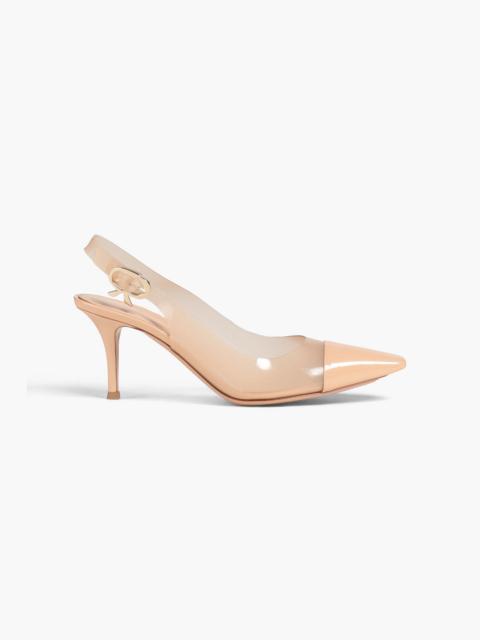 Gianvito Rossi Juliet patent leather and TPU slingback pumps