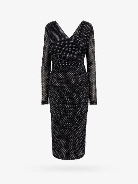 Dolce & Gabbana Dolce & Gabbana Polka-Dots Dress with Drapery Black