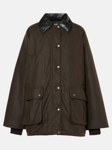 Miu Miu Waxed oversized canvas cotton jacket