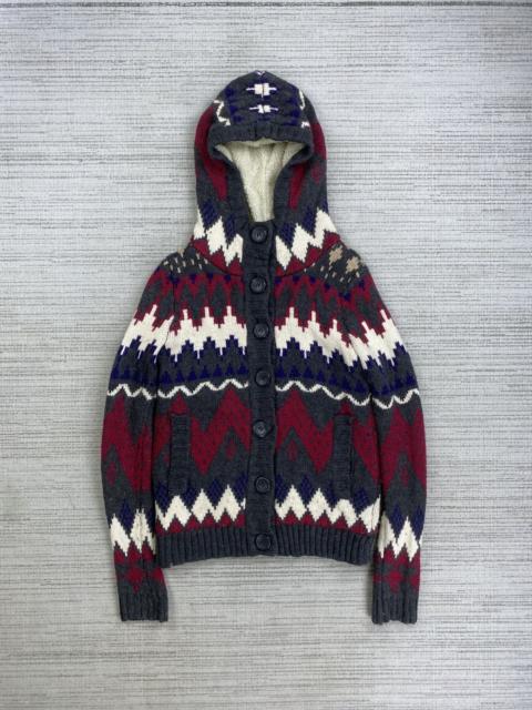 Other Designers Japanese Brand - Vintage Leshop Navajo Style Fullbutton Knit Hoodie