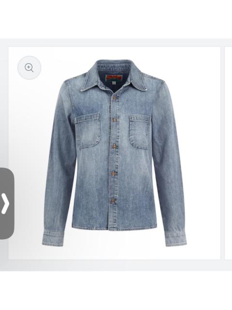 Other Designers NWT Daily Blue Denim Luxury Button Down Birdie in the Pond Vintage Wash Sz‎ XS