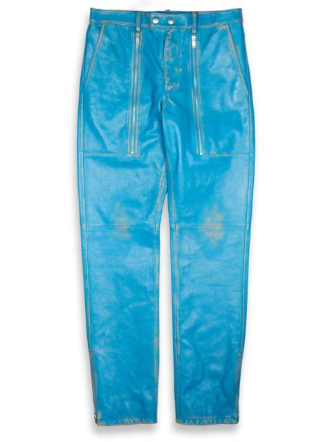 Jil Sander Jil Sander Distressed Leather Biker Pants Neptune Blue