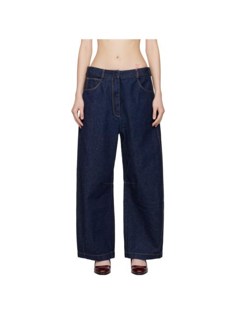 CORDERA Blue Curved Baggy Jeans