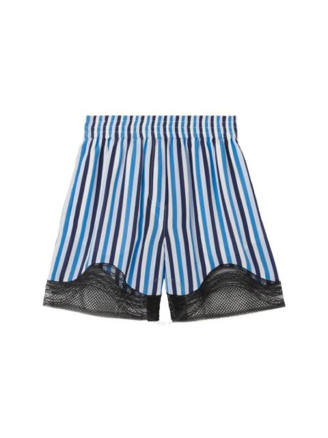 Burberry Tawney Stripe Pattern Silk Shorts