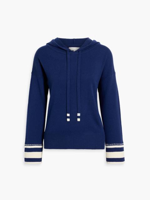 Other Designers Ahoy embroidered striped wool and cashmere-blend hoodie