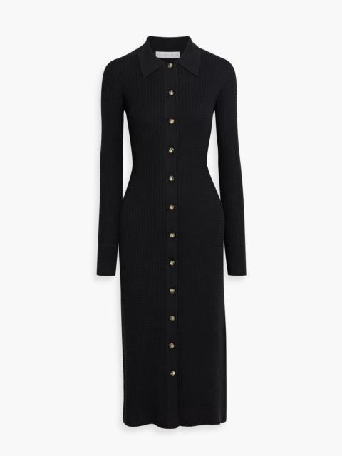 Other Designers Phillips cable-knit cotton-blend midi shirt dress