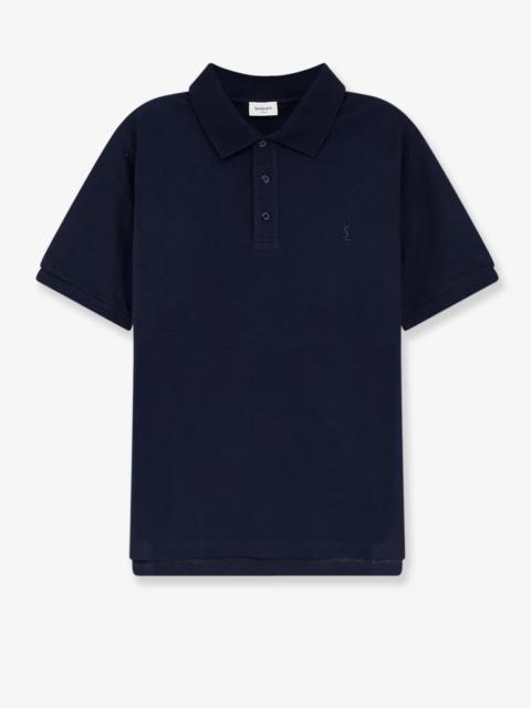 SAINT LAURENT Saint Laurent Men Pique Cotton Polo Shirt With Cassandre Embroidery