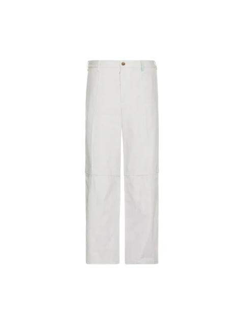 Marni Marni Workwear Gabardine Wide Leg Trousers With Zip Details Off White