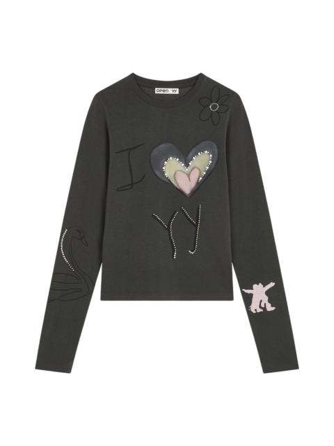 OPEN YY Beaded I Love YY Tee