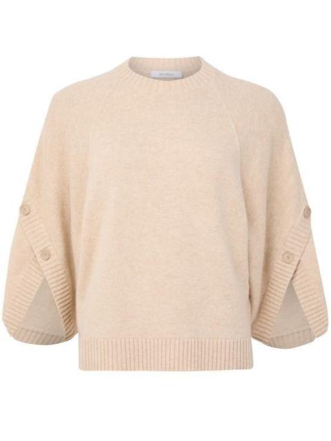 Max Mara MAX MARA Ampex Knit Round Neck Beige Wool Sweater New & Auth