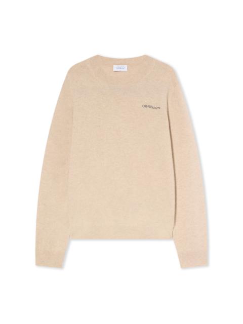 Off-White Quote Knit Crewneck Logo Sweater