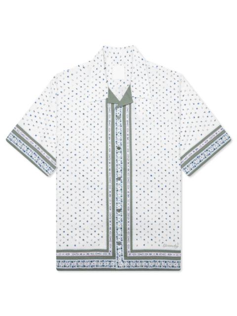 Givenchy FLORAL PRINT BOXY FIT SHIRT IN COTTON SEERSUCKER - CREAM/GREEN