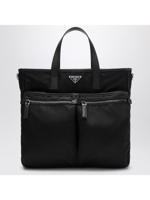 Prada Black Re-Nylon And Saffiano Shopping Bag Men