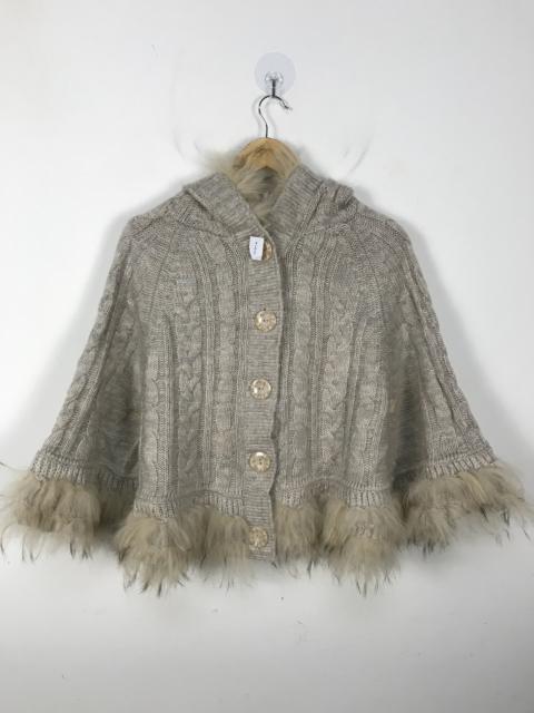 Other Designers Japanese Brand - Poncho Sherpa Mohair Cable Knit Cardigan Hoodie #2845
