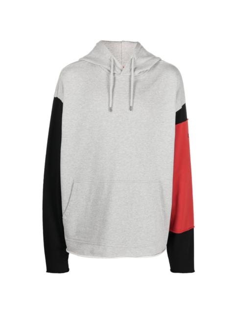 424 drawstring colour-block hoodie