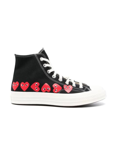 HEART SNEAKERS BLACK COTTON HIGH TOP