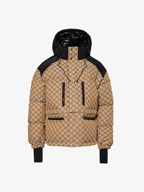 GUCCI High-neck monogram-pattern cotton-blend down jacket
