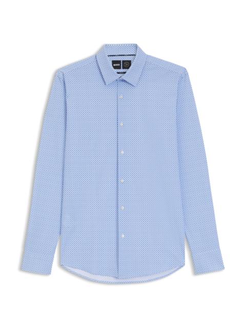 BOSS REGULAR-FIT SHIRT IN PERFORMANCE-STRETCH FLORAL-PRINT JERSEY