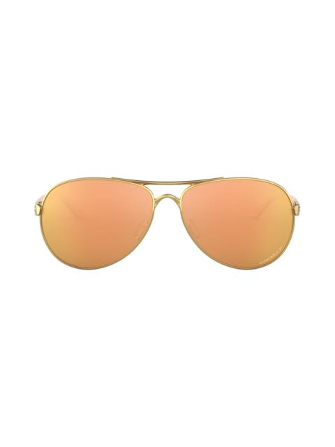 OAKLEY Oakley 59mm Polarized Aviator Sunglasses in Polished Gold/Prizm Rose Gold at Nordstrom