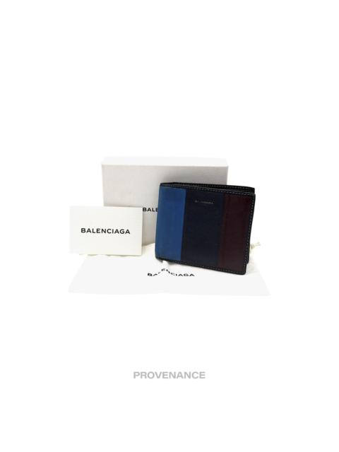 BALENCIAGA Balenciaga Bazaar Bifold Wallet - Blue/Black Patchwork