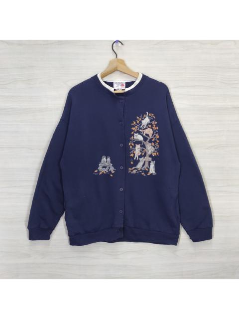 Other Designers Vintage - 90s Morning Sun Sweatshirt Cardigan Buttondown Animal Print