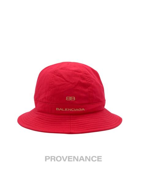 BALENCIAGA Balenciaga BB Logo Embroidered Bucket Hat - Red M