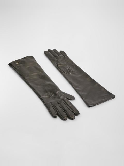 Afidee Gray Nappa Lamb Leather Gloves