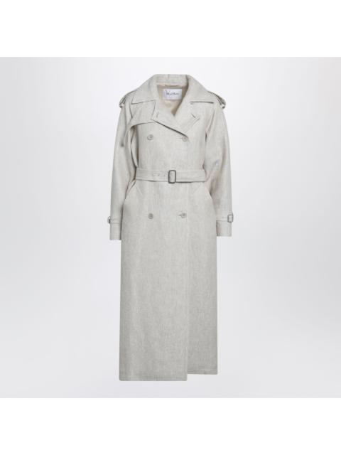 Max Mara Max Mara Sand-Coloured Double-Breasted Duster Coat In Linen Drill Women