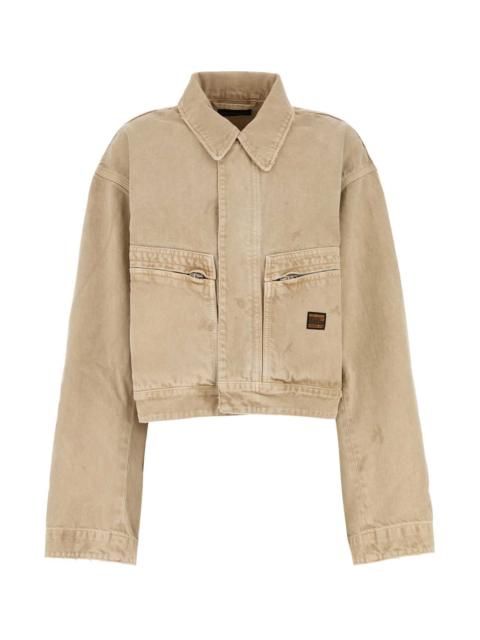 BALENCIAGA Balenciaga Women Beige Denim Jacket