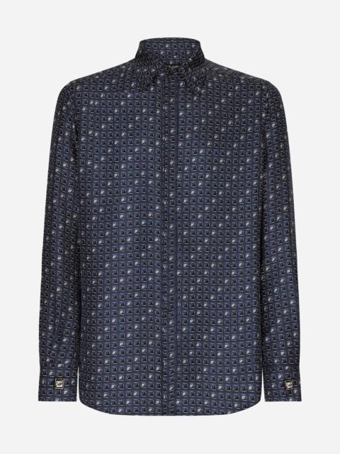 Dolce & Gabbana Silk Martini-fit shirt with tie print