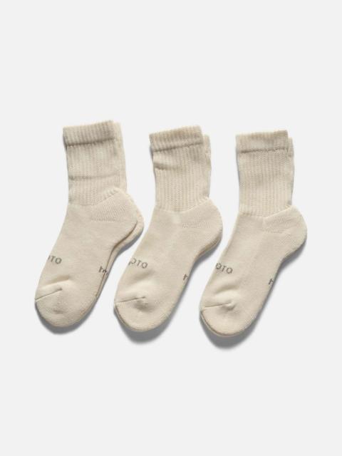 ROTOTO® R1522 Organic Daily 3 Pack Mini Crew Socks Ivory