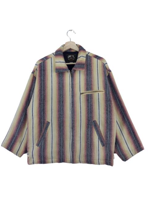 Other Designers Japanese Brand - Vintage Big Bean Striped Wool Zipper Jacket