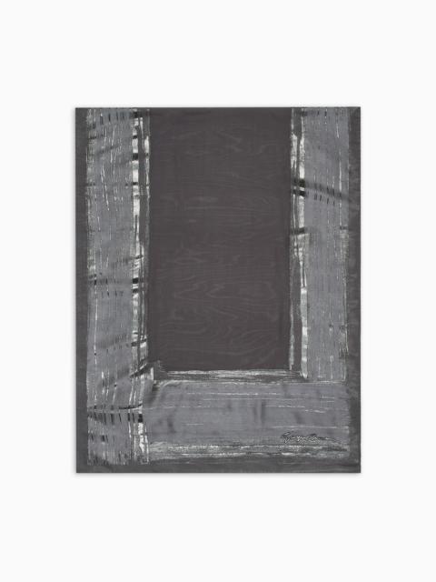 GIORGIO ARMANI SILK AND LAMINATED FABRIC STOLE
