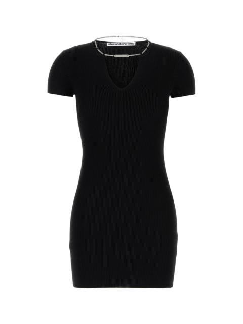 ワンピース Alexander Wang Black viscose blend mini dress Alexander Wang Viscose Blend Mini Dress In Black | ModeSens