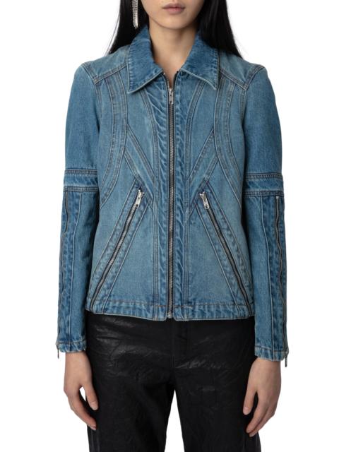 Zadig & Voltaire Zadig & Voltaire Bons Cotton Denim Jacket in Light Blue at Nordstrom