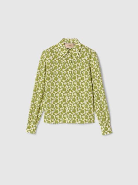 GUCCI Gucci Floral Print Silk Crepe De Chine Shirt