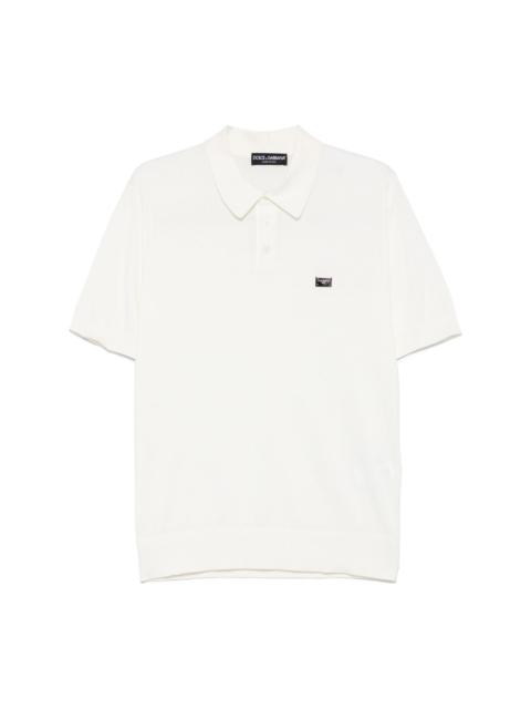 logo-plaque cotton polo shirt
