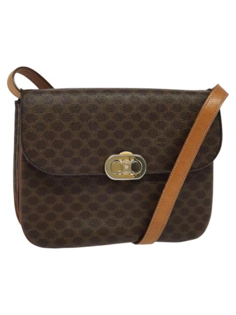 CELINE CELINE Macadam Canvas Shoulder Bag Pvc Leather Brown