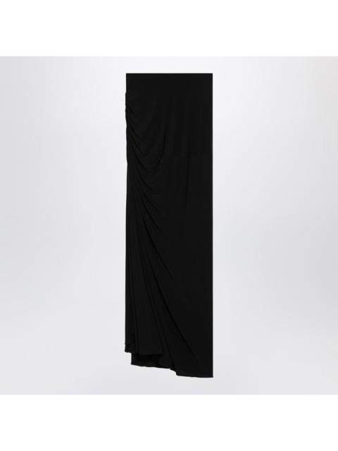 Alaia Long Draped Black Skirt In Jersey Women