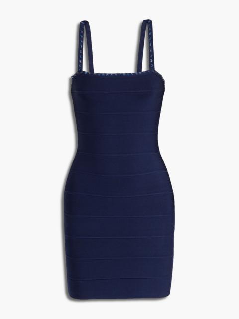 Other Designers Crystal-trimmed bandage mini dress