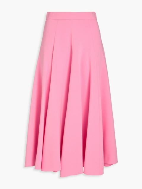Oscar de la Renta Flared silk-blend crepe midi skirt