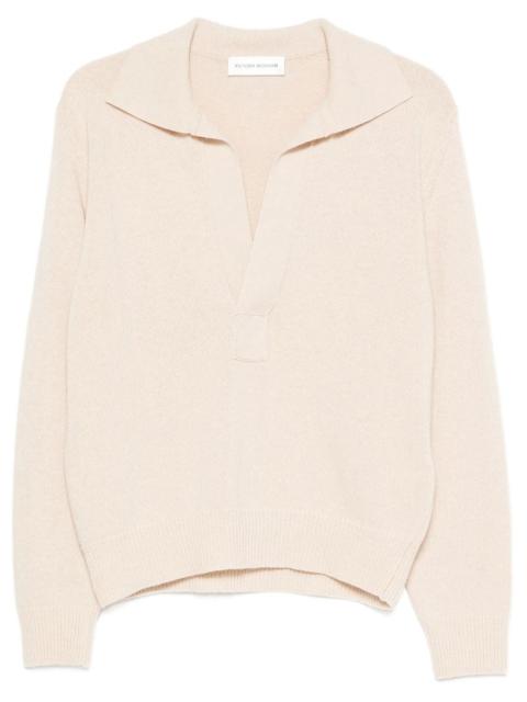 Victoria Beckham Genevieve Polo Jumper In Merino Wool Women