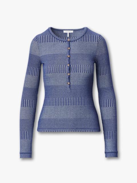 rag & bone The Knit Striped Ribbed Henley
