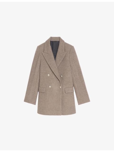 Zadig & Voltaire Double-Breasted Peak-Lapel Wool-Blend Coat