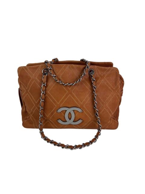 Chanel Caramel Calfskin Large Diamond Stitch Tote Bag Vintage