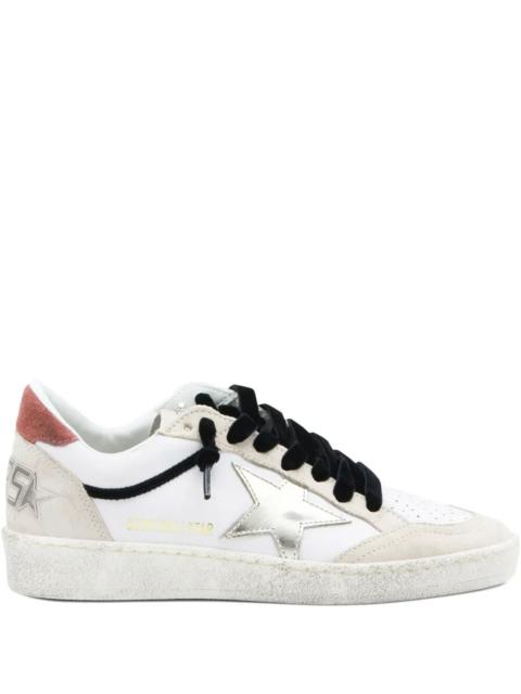 Golden Goose Golden Goose Women Ball Star Leather Sneakers With Metallic Leather Star And Suede Heel Tab