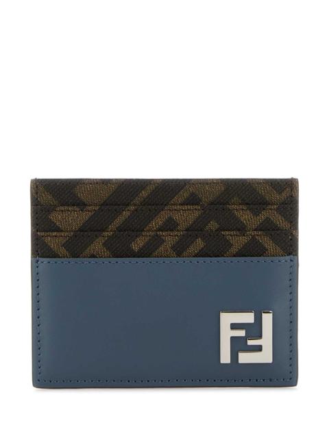 FENDI Fendi Men Multicolor Leather And Canvas Cardholder