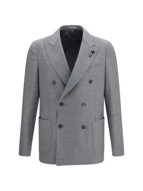 LARDINI Lardini Double-breasted Wool-blend Jacket Grey Men