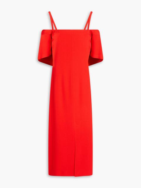 Victoria Beckham Cold-shoulder crepe midi dress