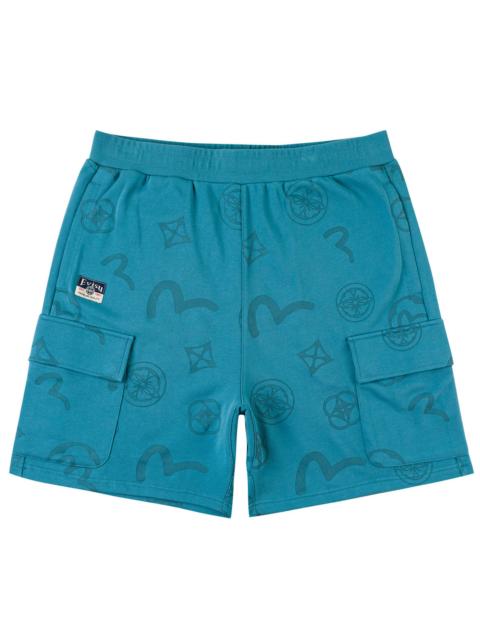 EVISU Dip-Dye Monogram Woven Shorts